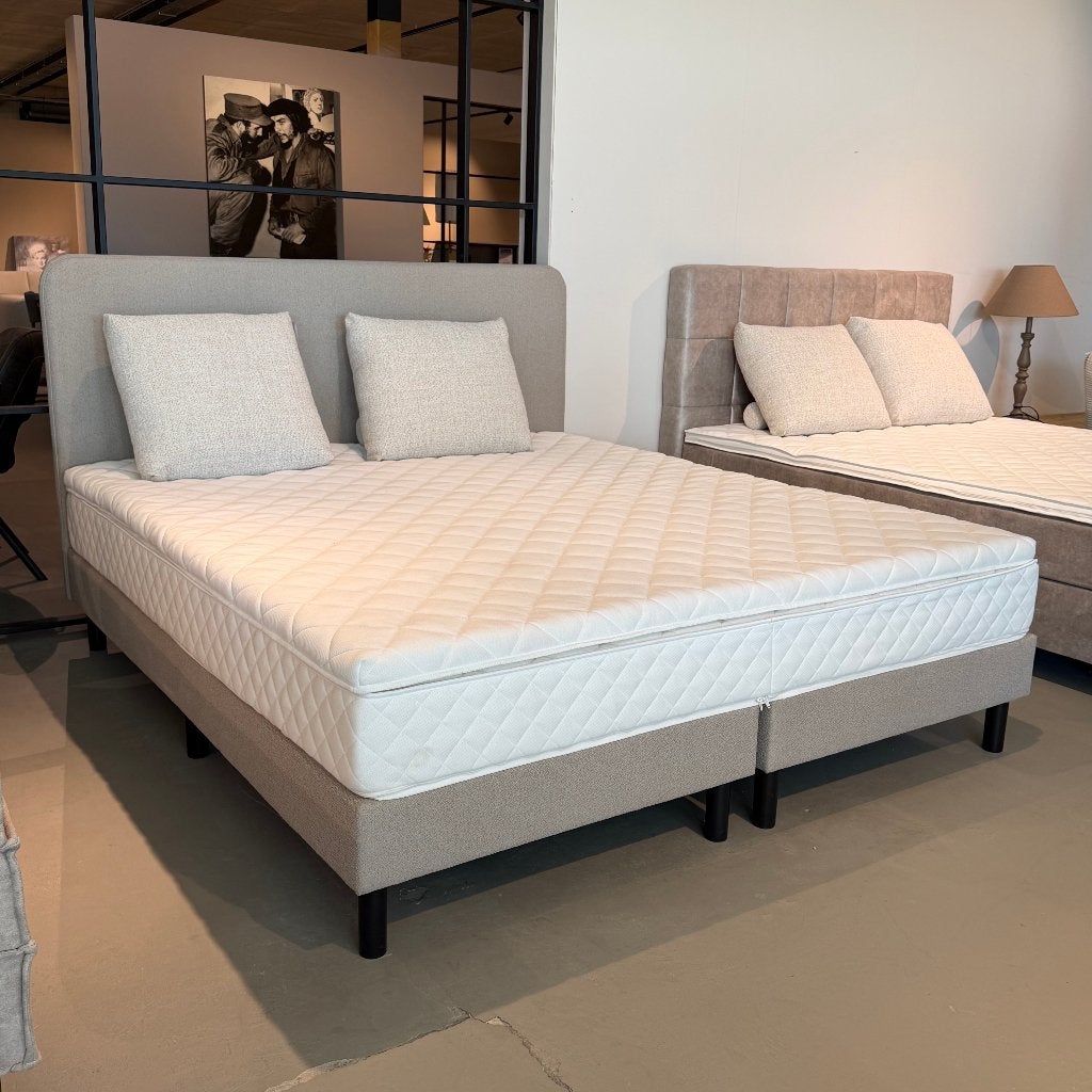 boxspring 180x200cm japandi rond Direct leverbaar, Ophalen, Gebruikt, Tweepersoons, 180 cm