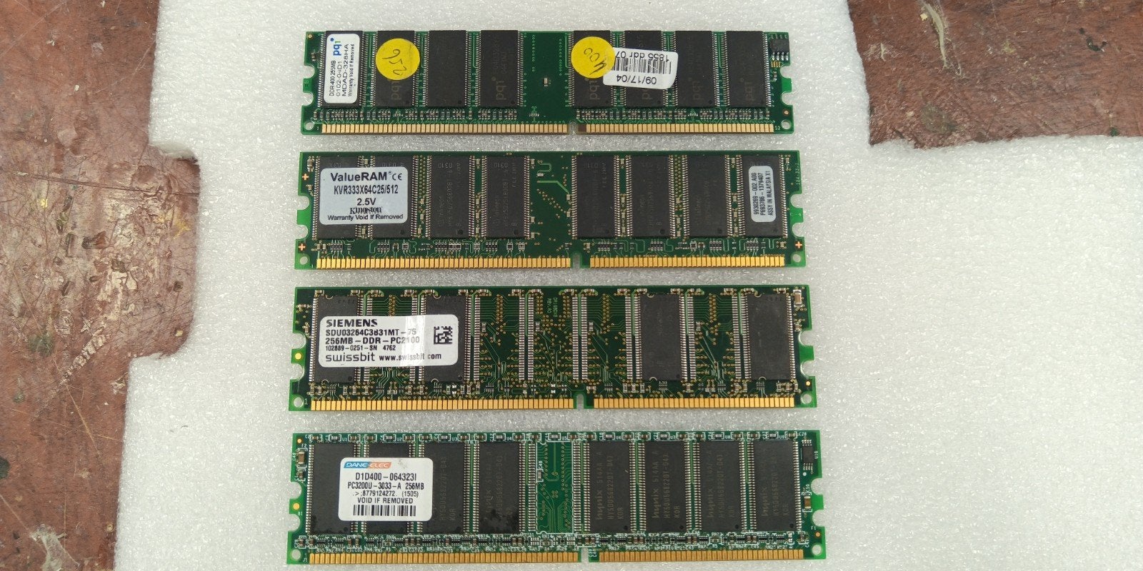 5x DDR RAM Geheugenmodules - Niet Getest, 1 GB of minder, PC2100 / PC3200, Ophalen of Verzenden, DDR