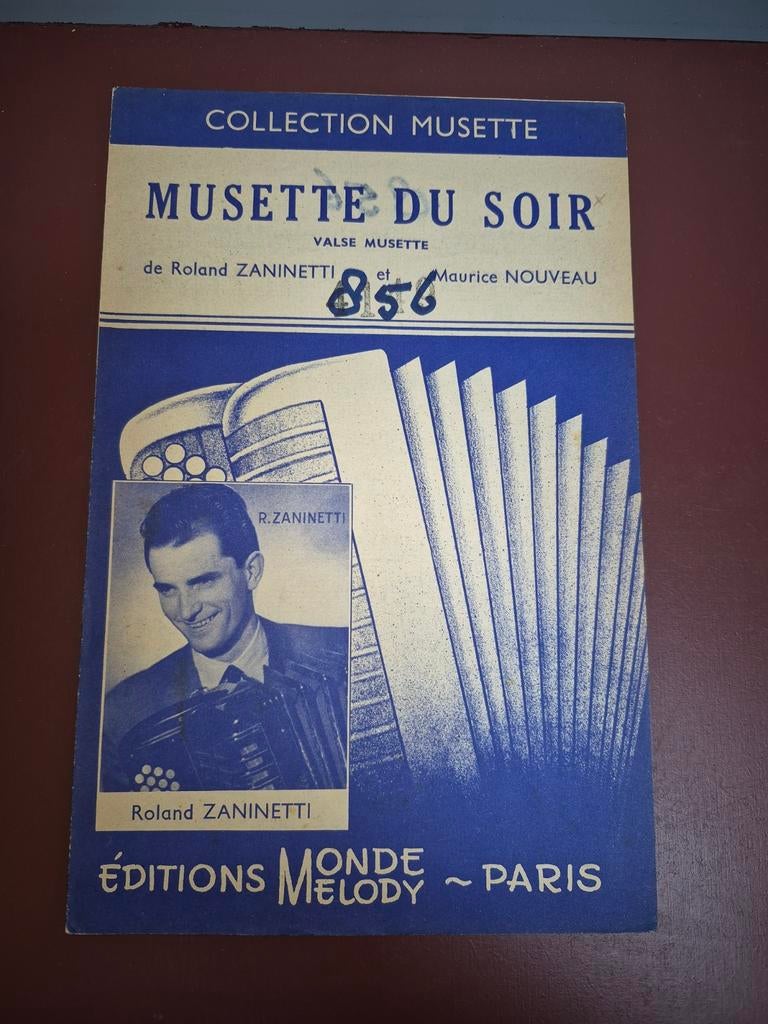 Musette du soir, Roland Zaninetti, Editions MondeMelody Pari, Muziek en Instrumenten, Ophalen of Verzenden, Populair