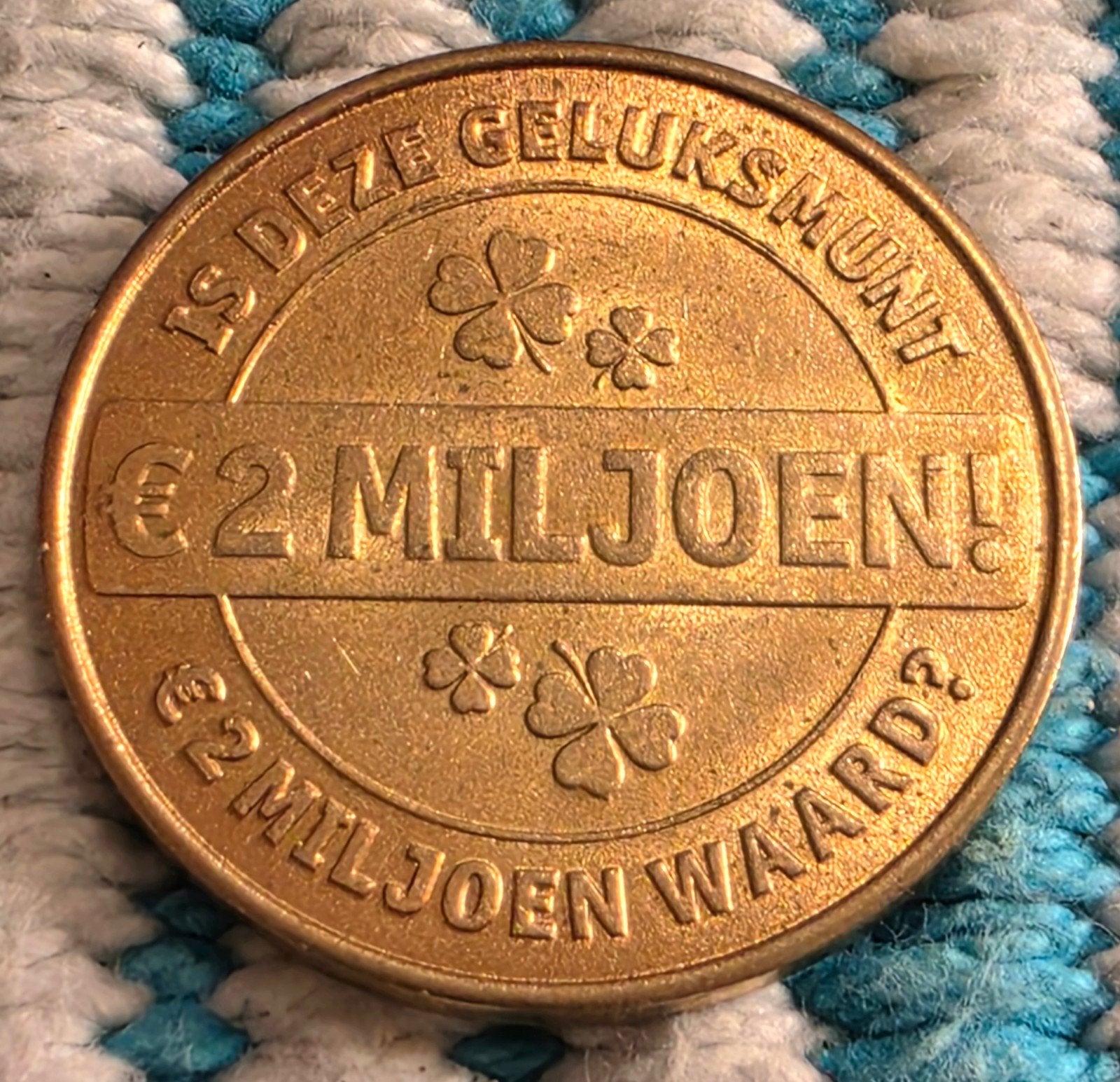 VriendenLoterij Geluksmunt - Is deze €2 miljoen waard?, Postzegels en Munten, Ophalen of Verzenden, Overige waardes, Losse munt