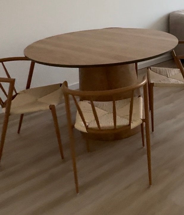 Eettafel, Ophalen, 50 tot 100 cm, 100 tot 150 cm, Japandi royal oak