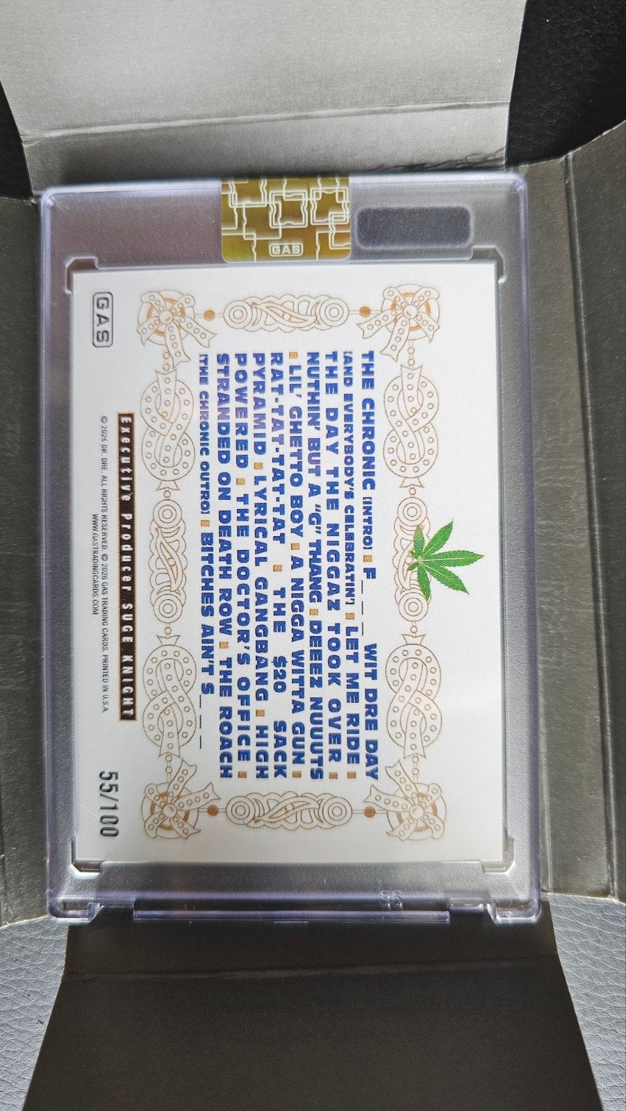 Dr. Dre The Chronic OFFICIAL kaart 55/100 – SOLD OUT, Ophalen of Verzenden, Zo goed als nieuw, Foto of Kaart