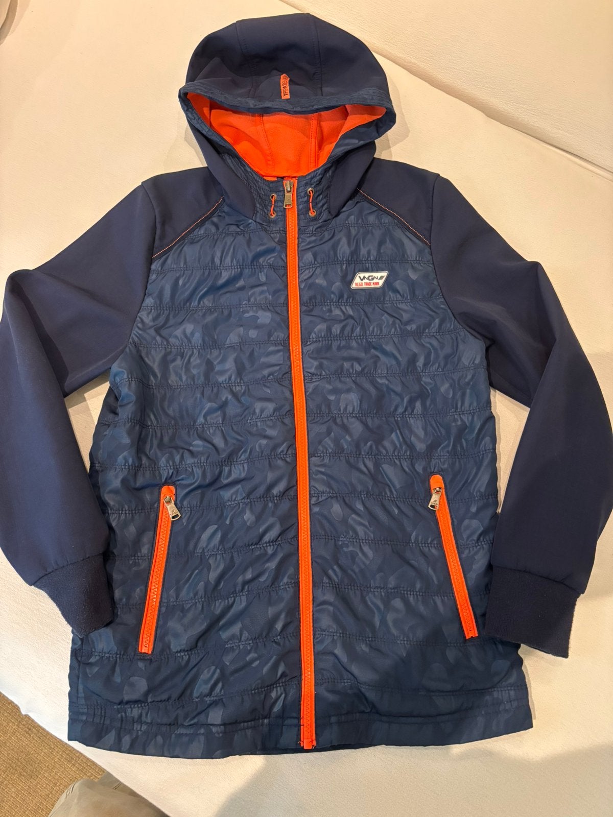 Vingino Jas - Blauw/Oranje - Maat 176 (14 jaar), Ophalen of Verzenden, Zo goed als nieuw