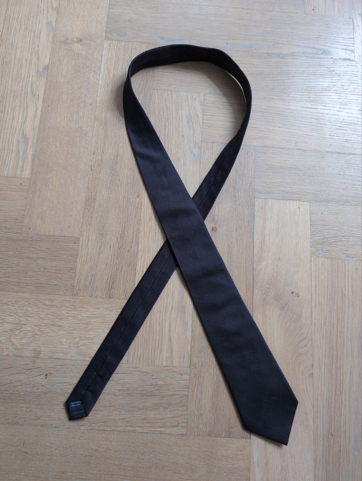 Bruine stropdas (100% zijde), Dimaggio, Effen, Bruin, Ophalen of Verzenden
