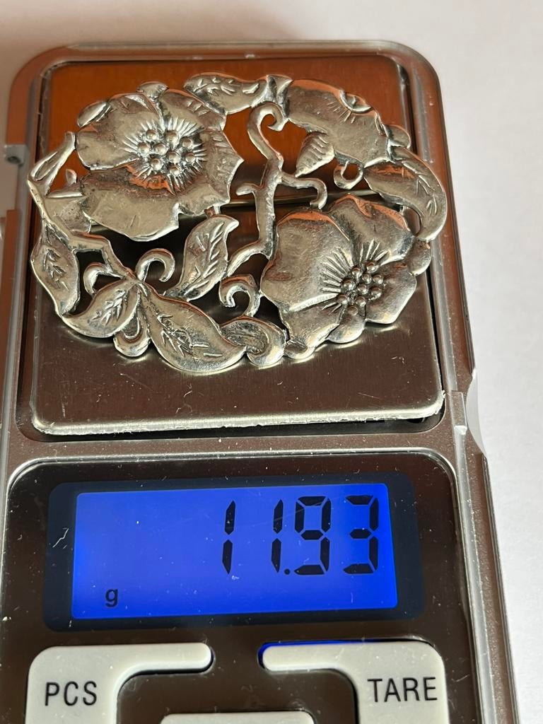 Zilveren brosse 925, Ophalen of Verzenden, Zilver