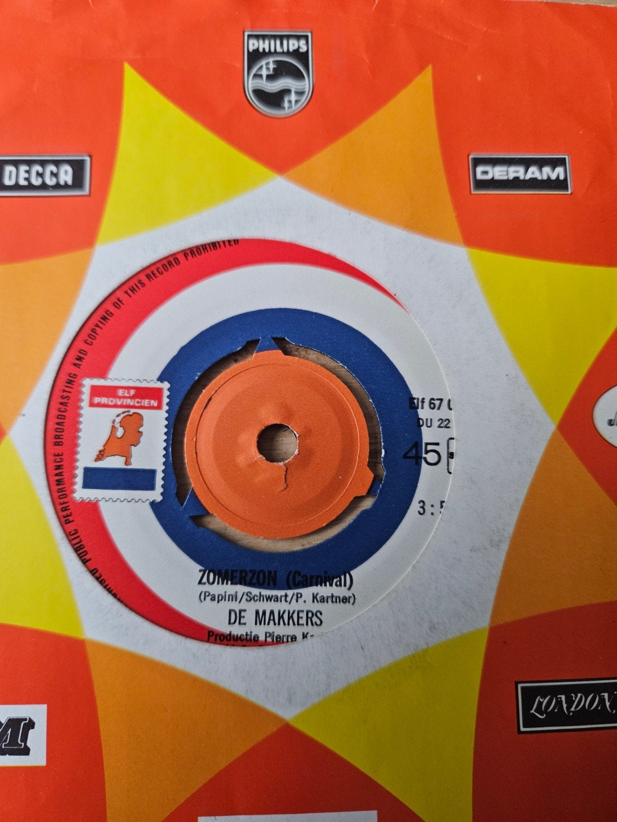 De Makkers - Zomerzon (Carnival) Single Vinyl (1967), Cd's en Dvd's, Gebruikt, 7 inch, Single, Ophalen of Verzenden
