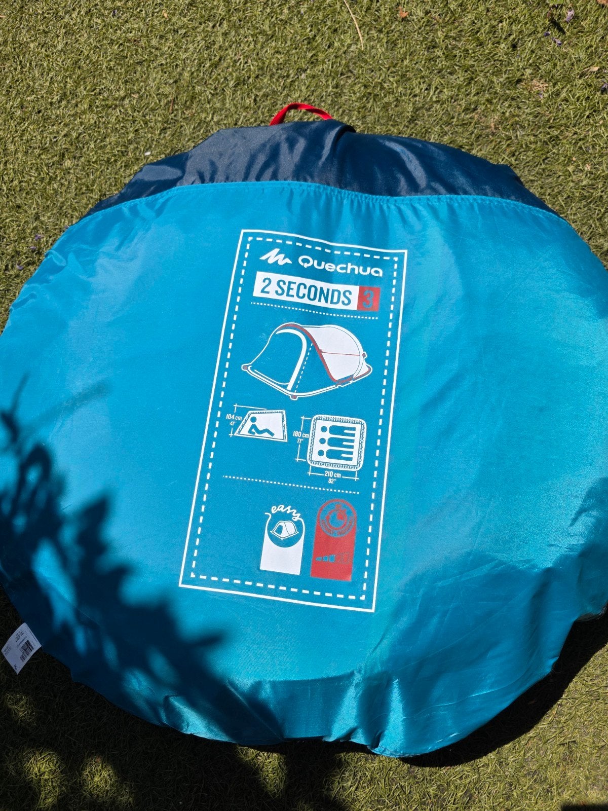 QUECHUA
Pop-up tent voor 3 personen, 2 Seconds, blauw, Ophalen, Zo goed als nieuw, Tot en met 3