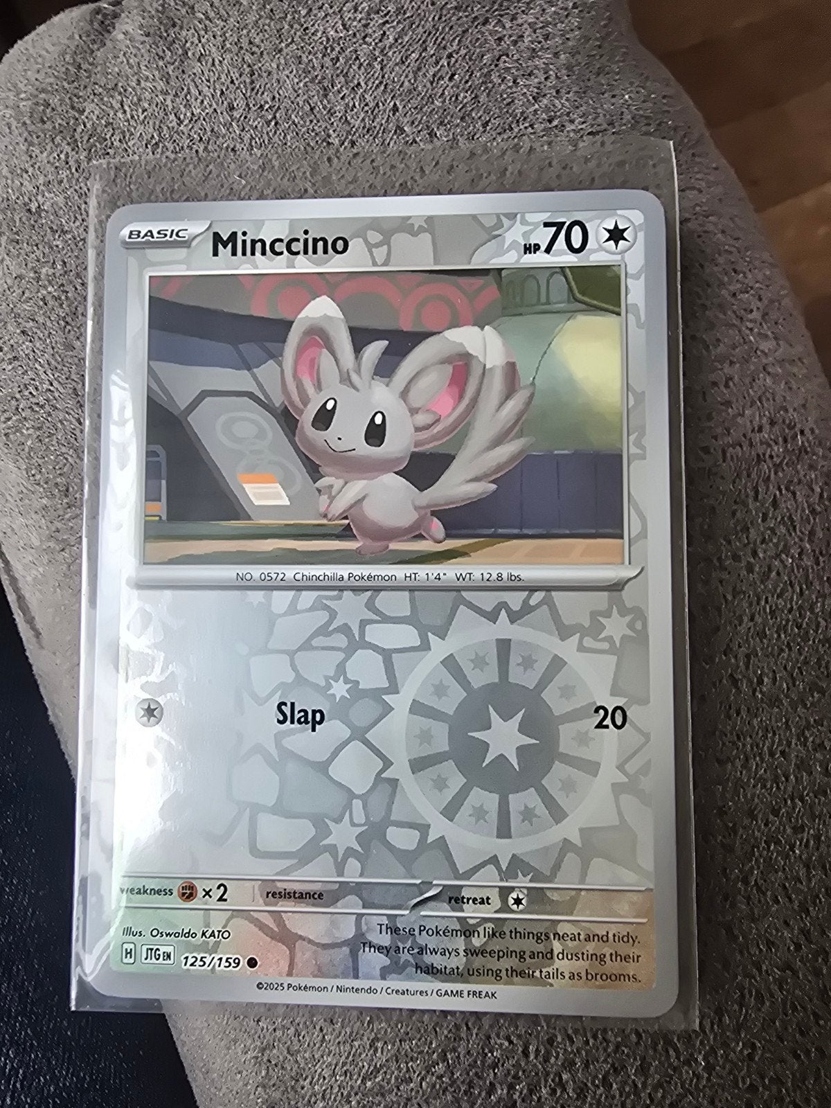 Minccino Pokémon Kaart - Nieuwstaat, Ophalen of Verzenden, Zo goed als nieuw, Losse kaart
