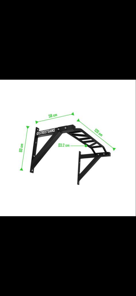 StreetGains Pull-up Bar - Wandmontage - Calisthenics, Sport en Fitness, Fitnessmaterialen, Ophalen, Nieuw, Armen, Oprekstang