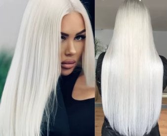 Synthetische pruik lang stijl wit haar (70cm lang), Ophalen of Verzenden, Nieuw, Pruik of Haarverlenging