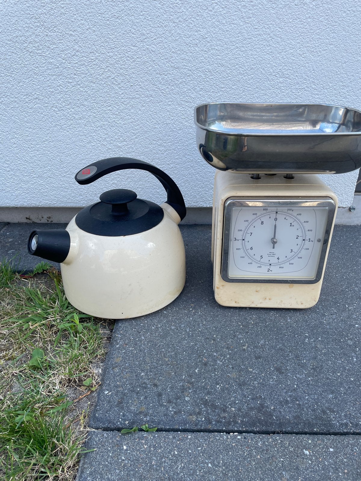 Vintage Keukenweegschaal met RVS schaal, Ophalen, Keukenweegschaal, Gebruikt, Minder dan 10 kg