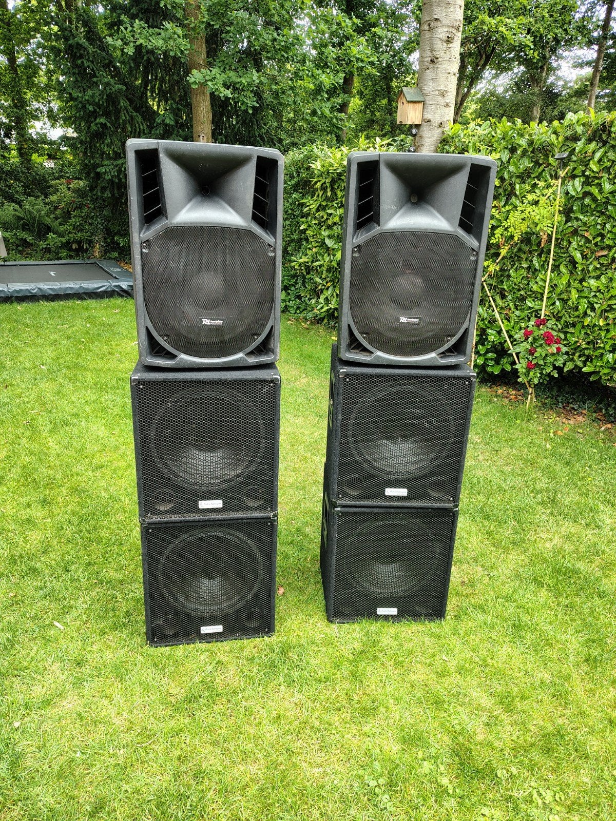 Set actieve subwoofers en speakers. Skytec en Power Dynamics, Gebruikt, Subwoofer, 120 watt of meer, Ophalen
