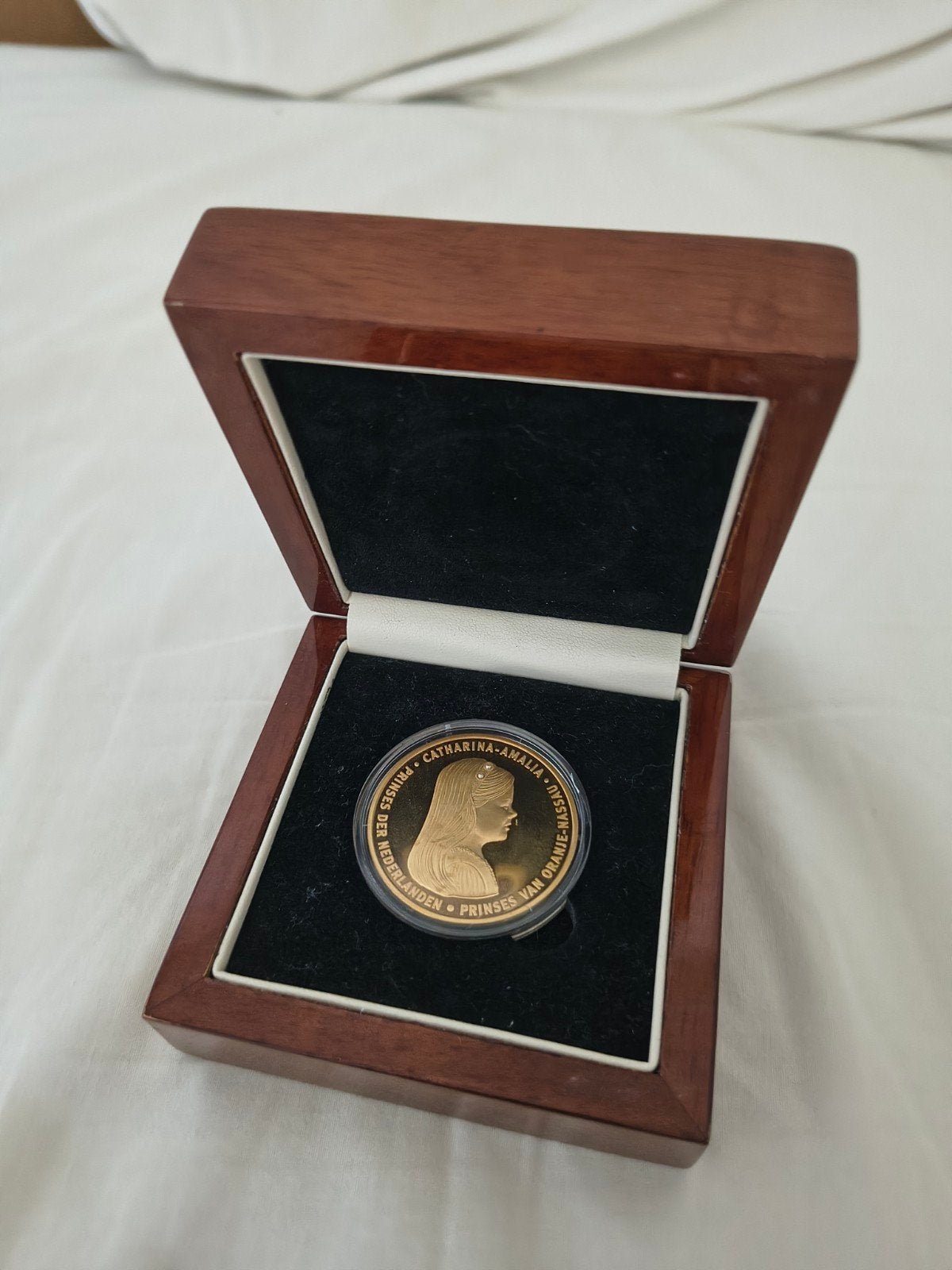 Nederlandse Munt goud kleurig met gratis doosje, Ophalen of Verzenden, Losse munt, Goud
