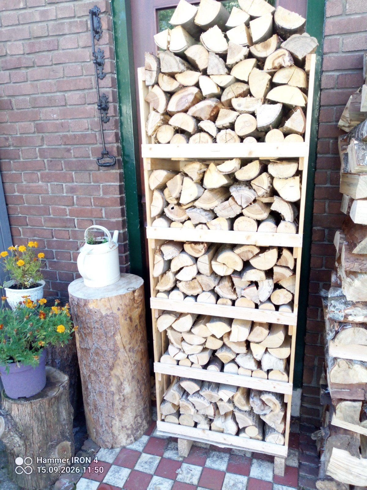 openhaardhout en opbergrek, Tuin en Terras, Minder dan 3 m³, Ophalen, Berkenhout, Blokken