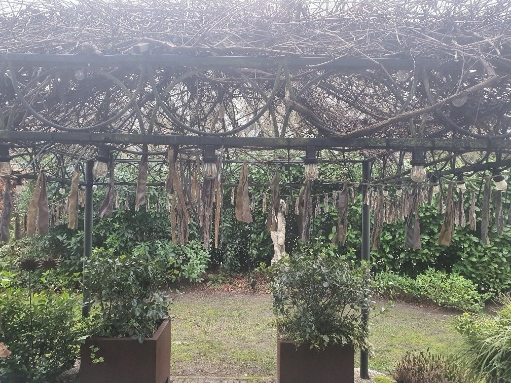 4 TASSEL SLINGERS + 1 TASSEN MOBIEL/HANGER voor in de tuin, Ophalen of Verzenden, Gebruikt