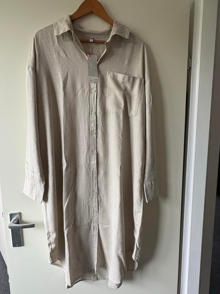 Nieuwe HEMA linnen jurk maat L, Ophalen of Verzenden, Nieuw, Maat 42/44 (L), Beige