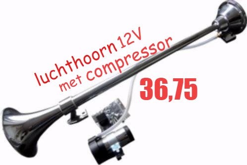 luchthoorn 12 volt 65 cm met compressor NIEUW!!!, Ophalen of Verzenden, Nieuw