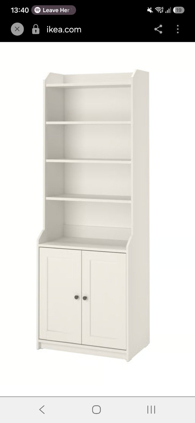 Ikea Hauga kast hoog boekenkast deuren planken, Ophalen, Gebruikt, 50 tot 100 cm, 150 tot 200 cm