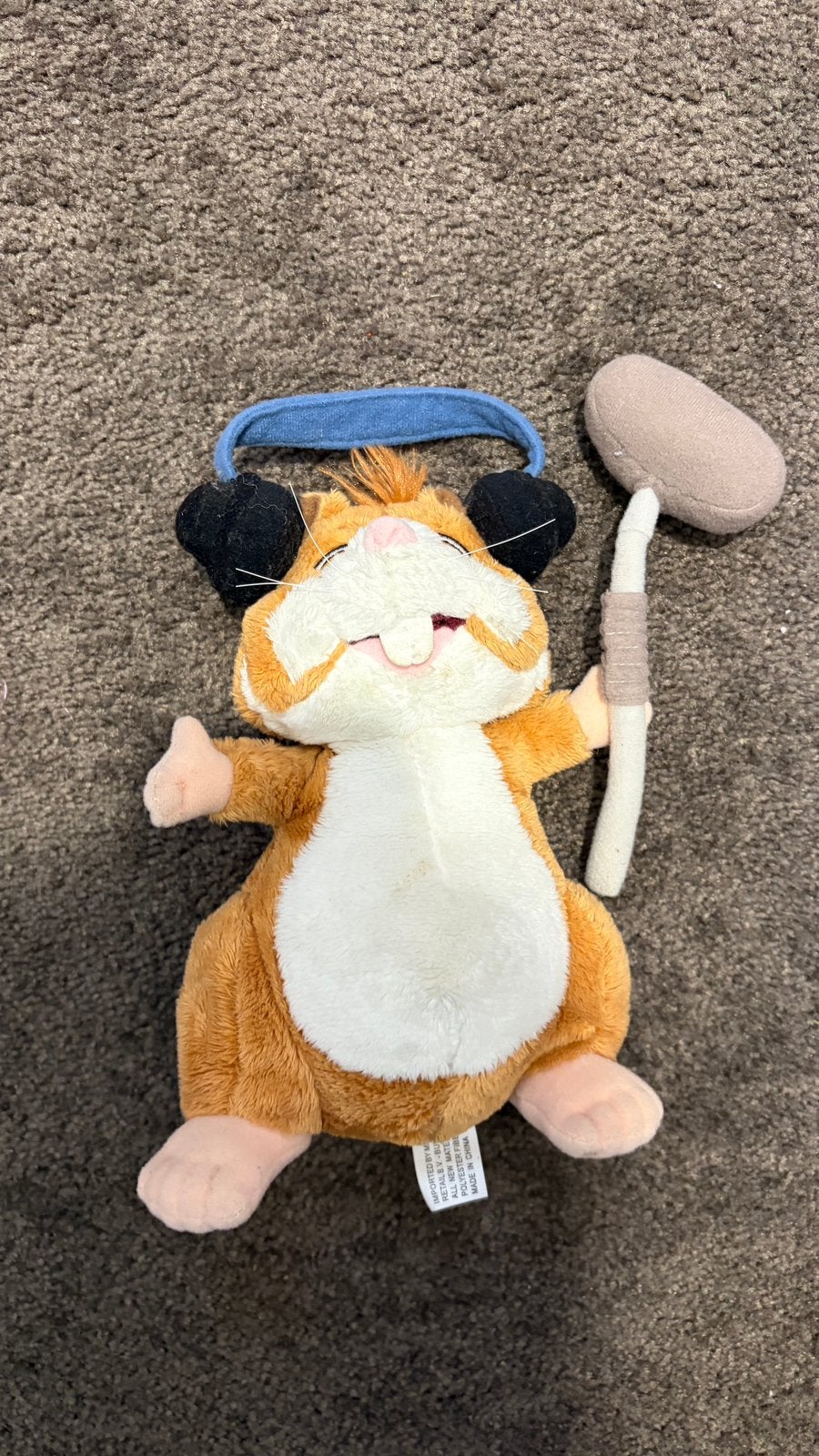 AH albert heijn hamster knuffel oud - vintage cameraman, Ophalen of Verzenden, Zo goed als nieuw, Overige typen