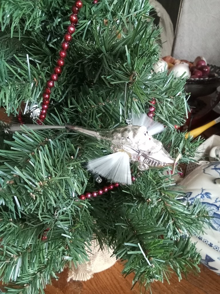 te koop antieke kerstbal kerstman in vliegtuigje, Diversen, Ophalen of Verzenden, Gebruikt