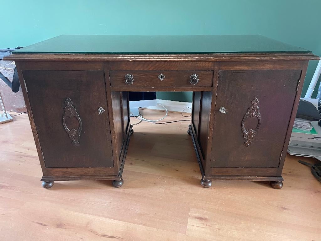 bureau hout, Huis en Inrichting, Bureaus, Ophalen, Met lades, Gebruikt, Hout