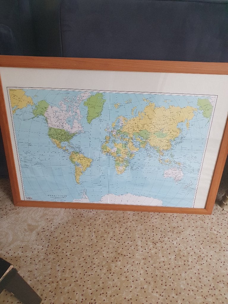 Wereldkaart, Ophalen, Gebruikt, Wandhanger