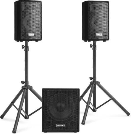 Vonyx 1015BT Complete DJ set met Subwoofer en Statieven, Audio, Tv en Foto, Luidsprekers, Zo goed als nieuw, Complete surroundset