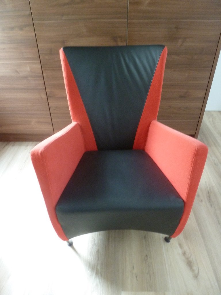 montis windy design fauteuil, Ophalen, Minder dan 75 cm, Leer, Zo goed als nieuw