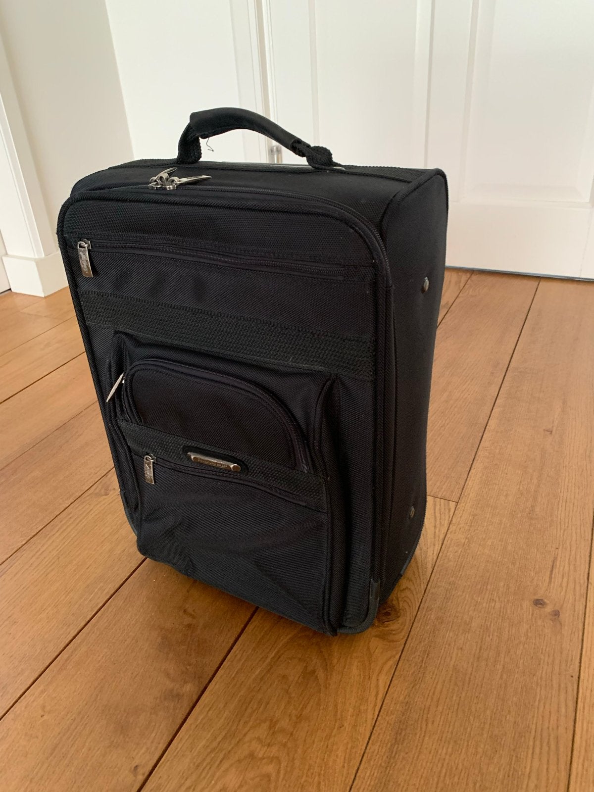 Zwarte (handbag) reiskoffer op wieltjes., Ophalen, 40 tot 60 cm, Gebruikt, 20 tot 30 cm