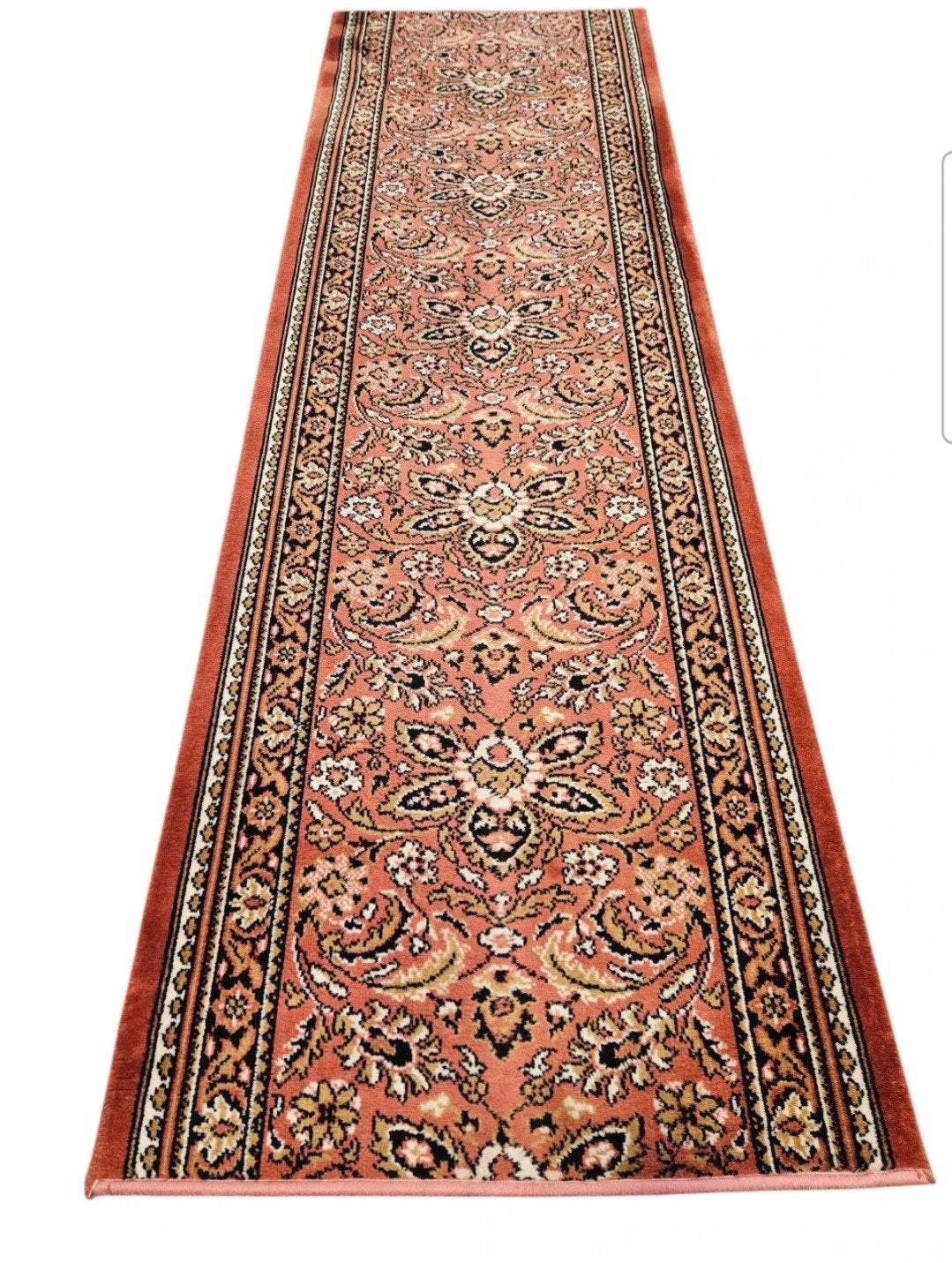 Vintage Perzisch wol tapijt loper koraal orange 70x222cm, Huis en Inrichting, Stoffering | Tapijten en Kleden, 200 cm of meer