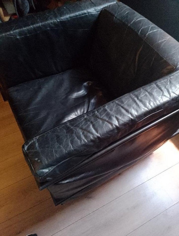 Kopie Le Corbusier LC3 Fauteuil - Zwart Leer, Ophalen, Gebruikt, Zwart, Modern Design, Bauhaus