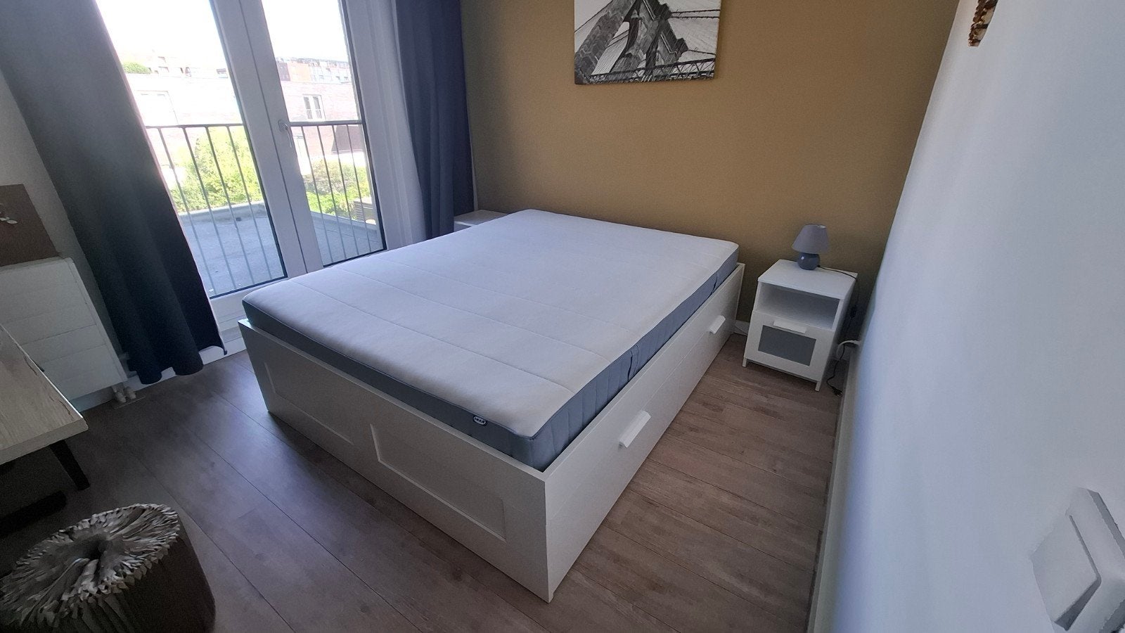 IKEA Brimnes Bed 160x200cm met lades - Zo goed als nieuw, Huis en Inrichting, Slaapkamer | Bedden, Ophalen, Wit, Tweepersoons