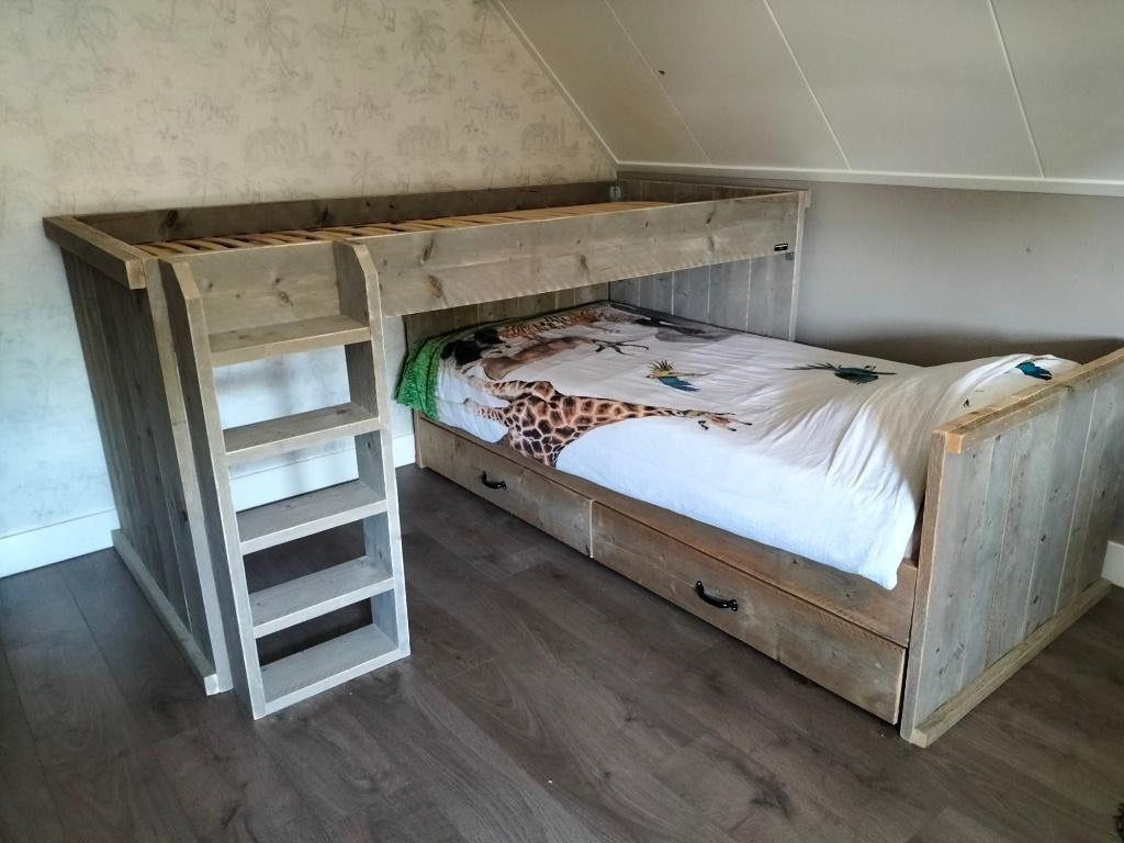 Bedden, kasten en bureaus van steigerhout, Ophalen of Verzenden, Nieuw, 180 cm of meer, 85 tot 100 cm