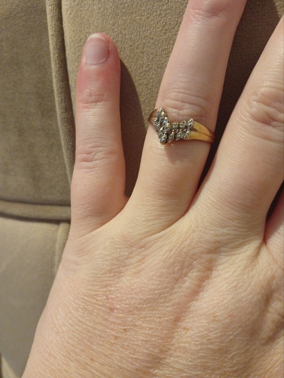 8 karaats gouden ring, Sieraden, Tassen en Uiterlijk, Ringen, Ophalen of Verzenden, Zo goed als nieuw, 17 tot 18, Dame