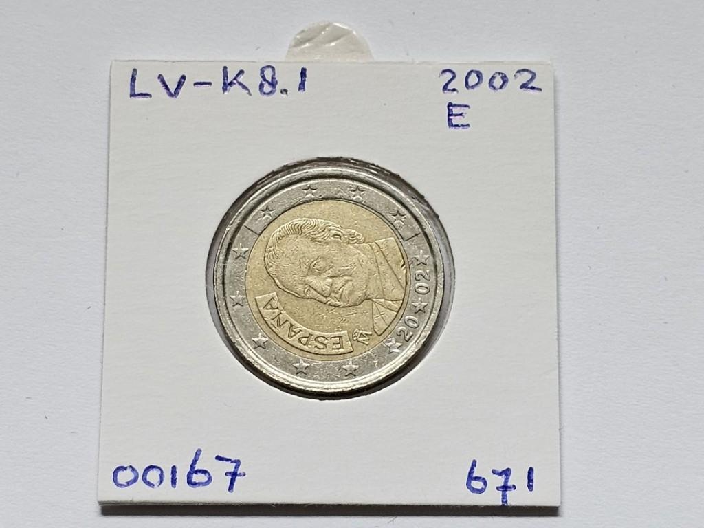 2-euromunt Spanje (E) 2002 Koers LV-K8.1, Ophalen of Verzenden, Spanje, 2 euro, Losse munt
