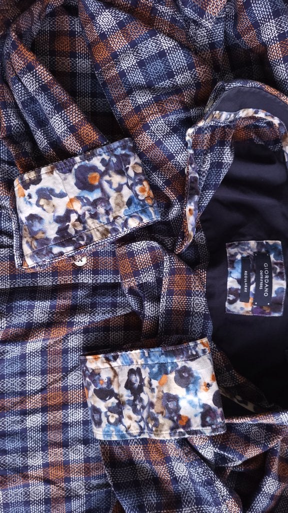Luxe Giordano Geruit overhemd – maat 3XL, Kleding | Heren, Overhemd, Zo goed als nieuw, Giordano, Verzenden