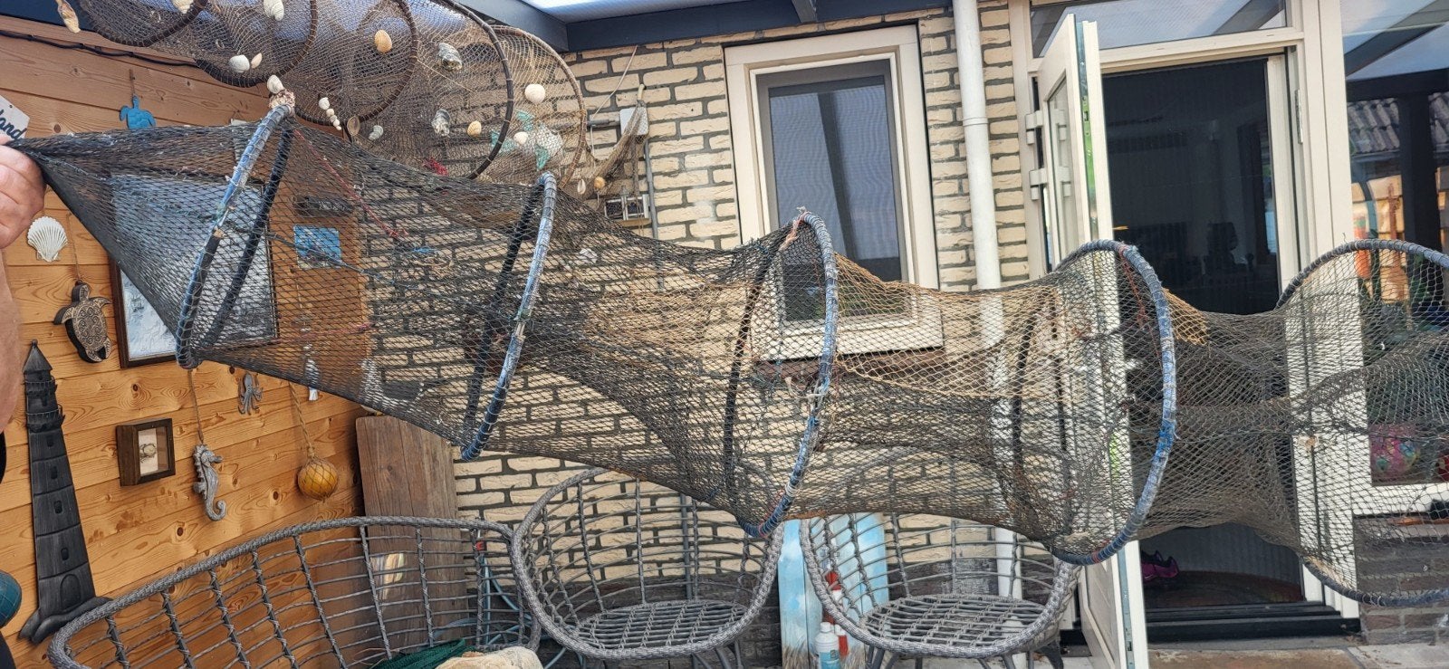 Antieke visfuik - ideaal voor decoratie, Ophalen, Gebruikt, Net of Fuik