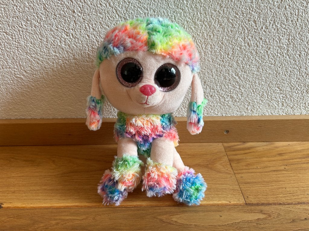 Ty Beanie Boo's Rainbow- De Regenboog Poedel 23 cm, Overige typen, Ophalen of Verzenden, Middelgroot (20 tot 80 cm), Meerkleurig