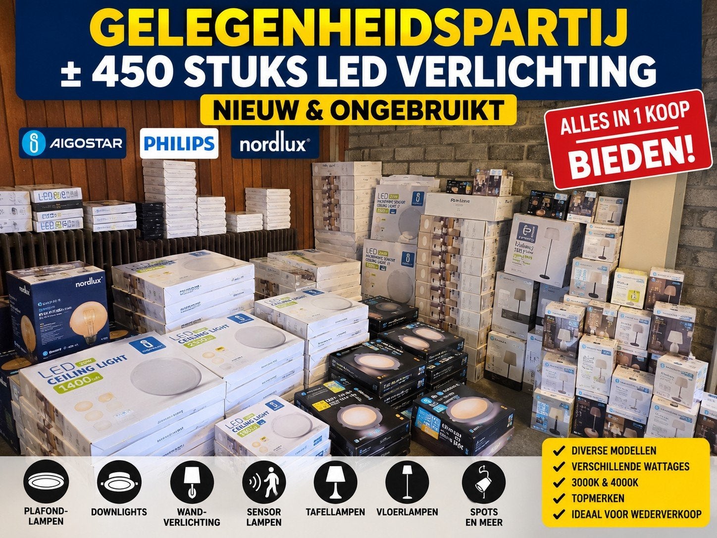 Diverse LED Plafondlampen en Downlights - Nieuw, Kunststof, LED, Nieuw, Ophalen of Verzenden