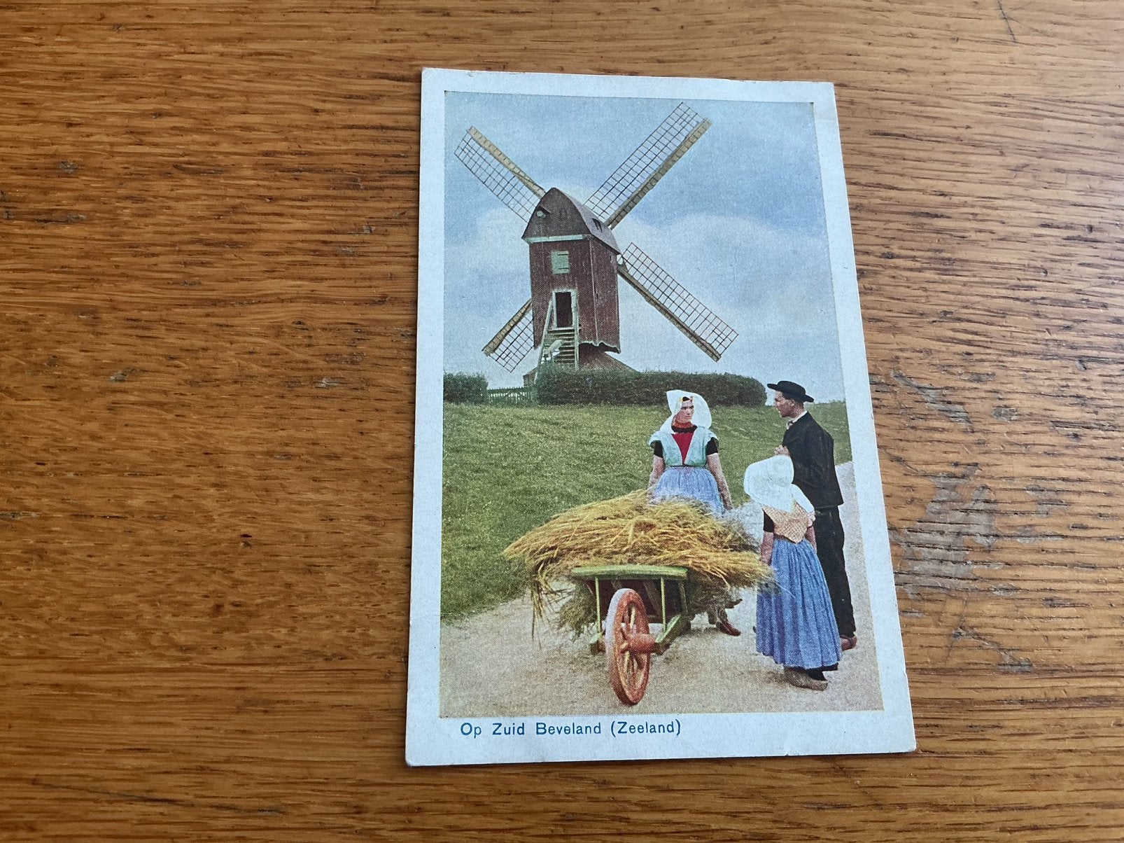 V5 Zuid Beveland Zeeland molen klederdracht, Ophalen of Verzenden, Zeeland