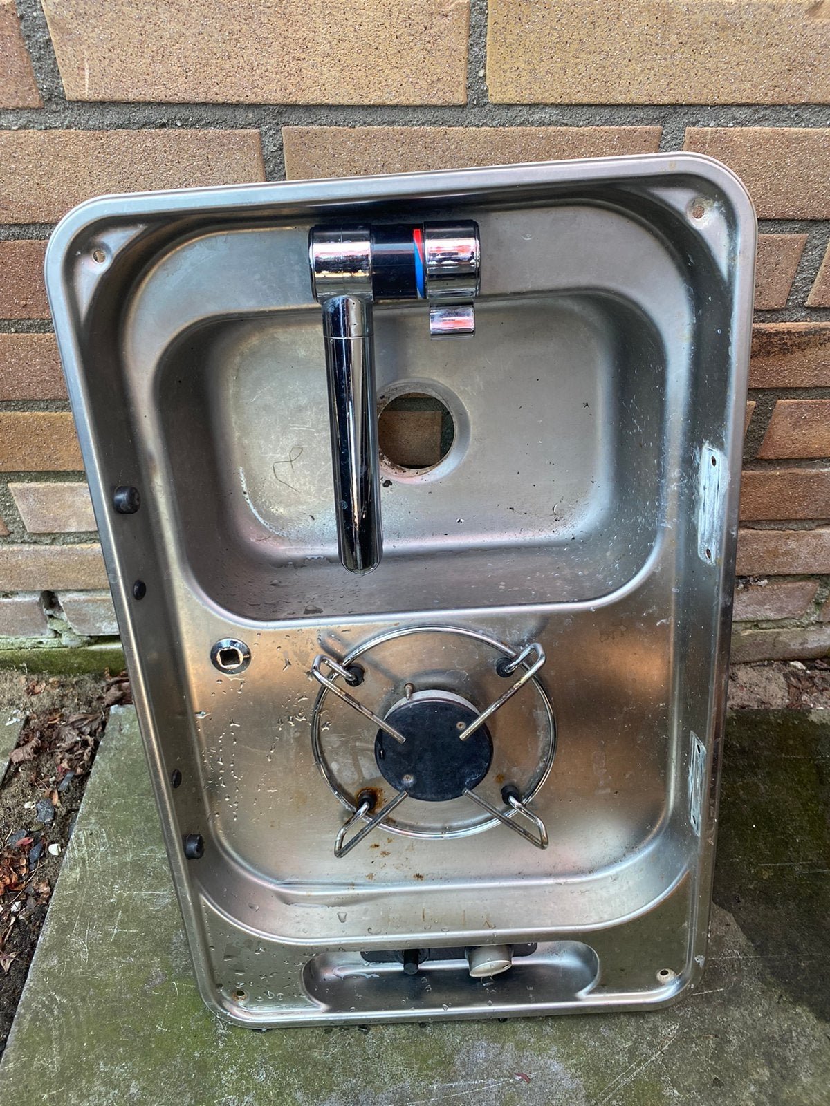 Camper caravan gasplaat wasbak met automatisch kraan inbouw, Caravans en Kamperen, Ophalen of Verzenden