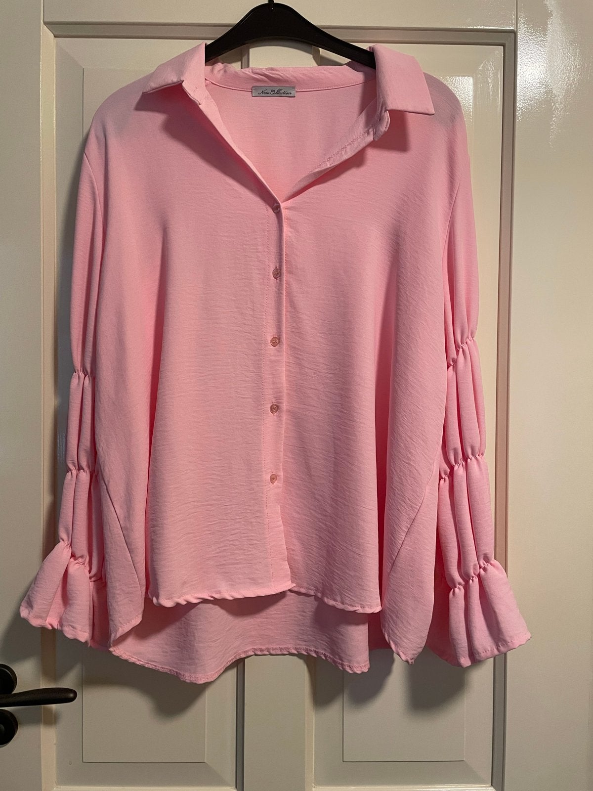Prachtige roze blouse met mooie mouwen, maat 54/56, Ophalen of Verzenden, Zo goed als nieuw, Roze, Blouse of Tuniek