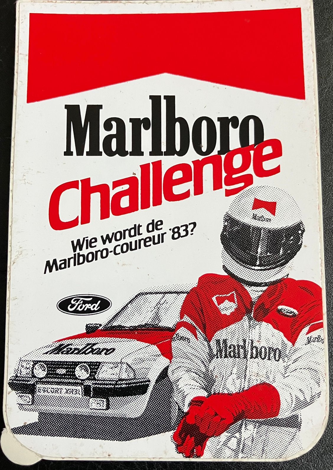 Oude Autosport Sticker Marlboro Challenge Zandvoort 1983, Verzamelen, Stickers, Ophalen of Verzenden, Zo goed als nieuw, Sport