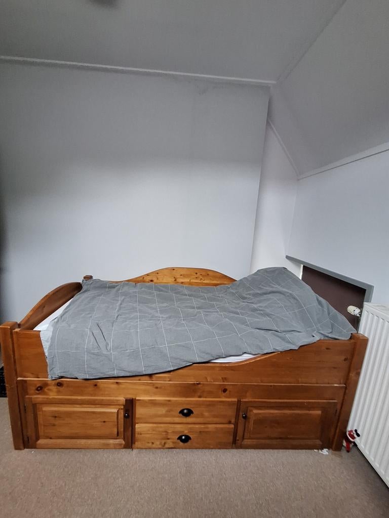Kajuitbed met opbergruimte, Ophalen, Eenpersoons, 210 cm, Hout