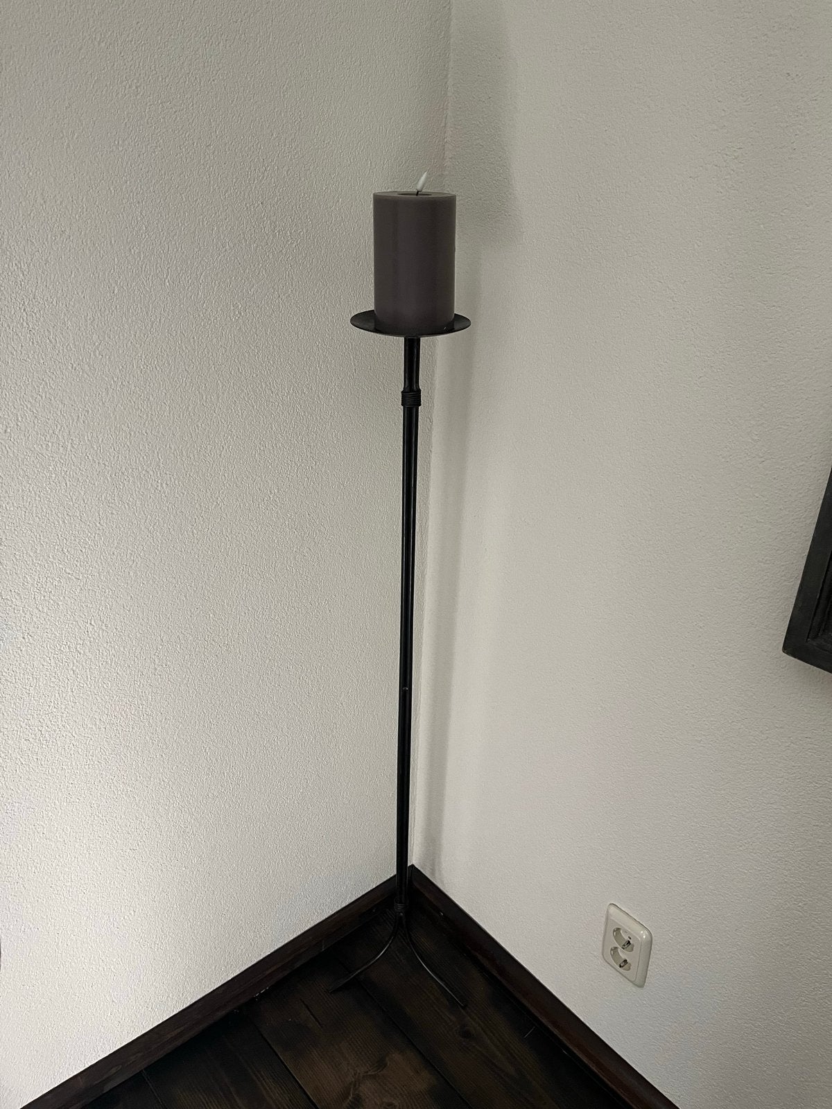 Donkerbruine metalen kandelaar - 120 cm hoog, Ophalen, Bruin, 120 cm, Zo goed als nieuw