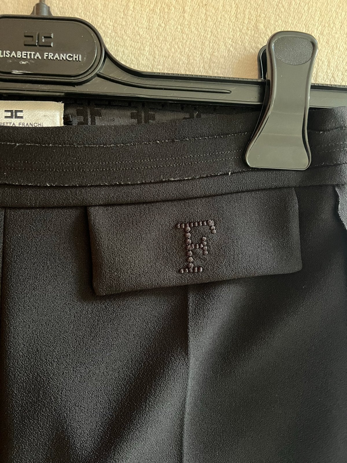 Elisabetta Franchi Zwarte Broek, Verzenden, Zwart, Zo goed als nieuw, Maat 36 (S)