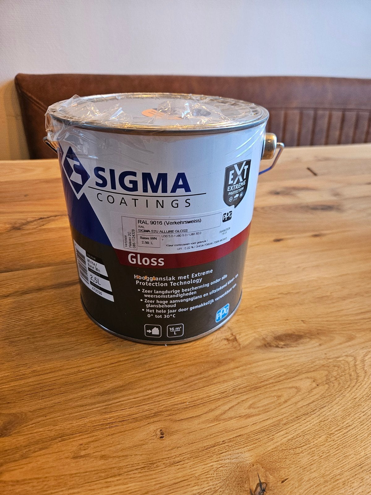 Sigma S2U Allure Gloss RAL 9016 (Verkeerswit) 2.5L, Wit, Nieuw, Ophalen of Verzenden, Lak