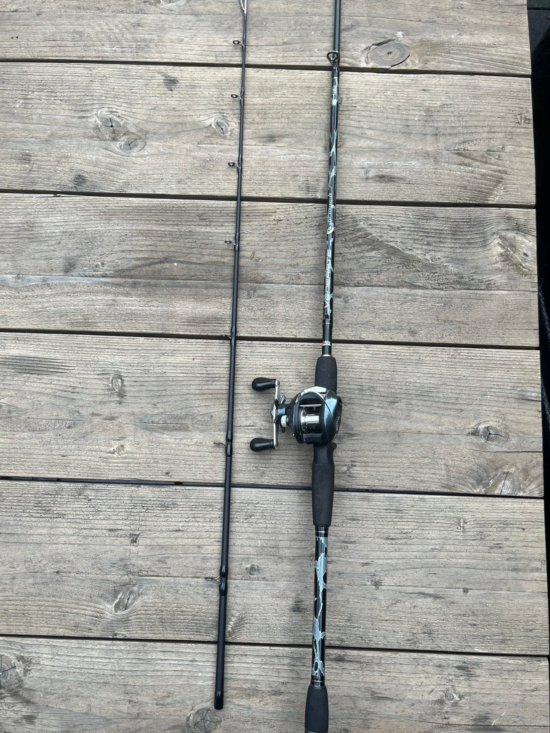 Roofvis set: Abu Garcia Vengerate hengel, Banax Vesta reel, Watersport en Boten, Ophalen, Zo goed als nieuw, Complete set