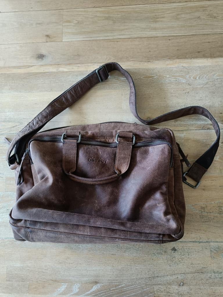 Laptoptas / Schoudertas - Diverse Merken, Sieraden, Tassen en Uiterlijk, Tassen | Schoudertassen, Gebruikt, Bruin, Leer, Ophalen