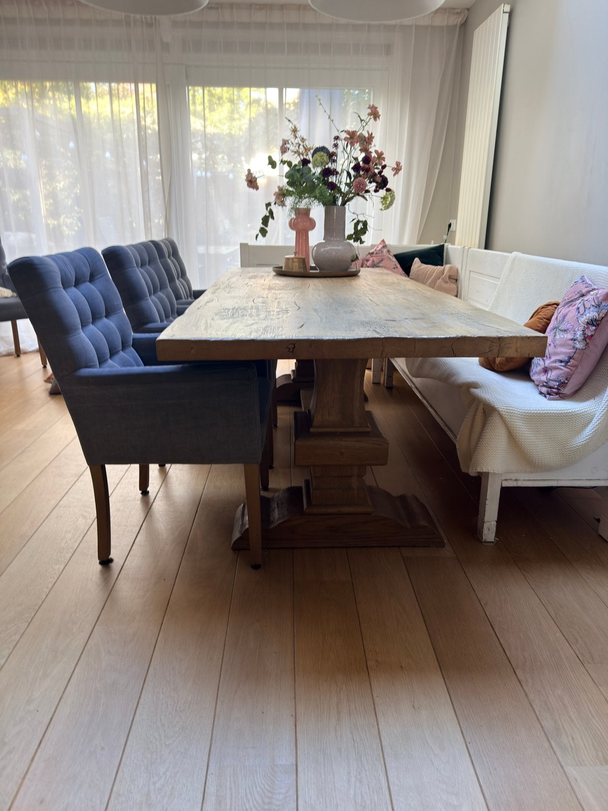 Kloostertafel massief eiken, Ophalen, 100 tot 150 cm, Eikenhout, 200 cm of meer